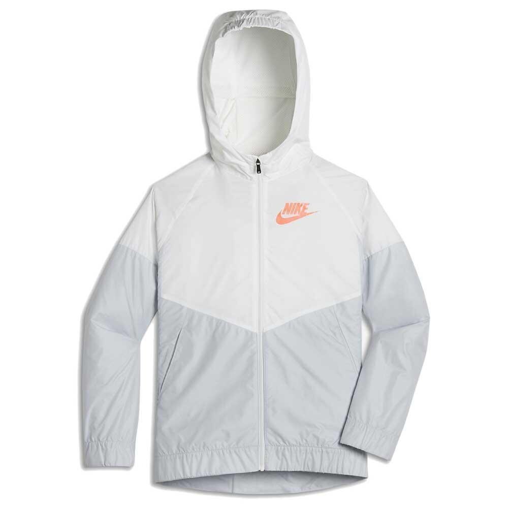 Nike Women’s White & Gray Windrunner Hooded Jacket Size XL